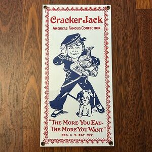 Ande Rooney Cracker Jack Porcelain Advertising Sign
